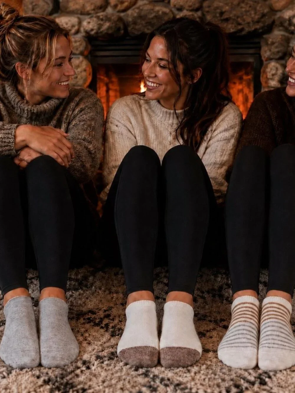 NWT - Dearfoams - 3 Pk - Ultimate No Show Socks - Gray, Cream, Tan, and Striped